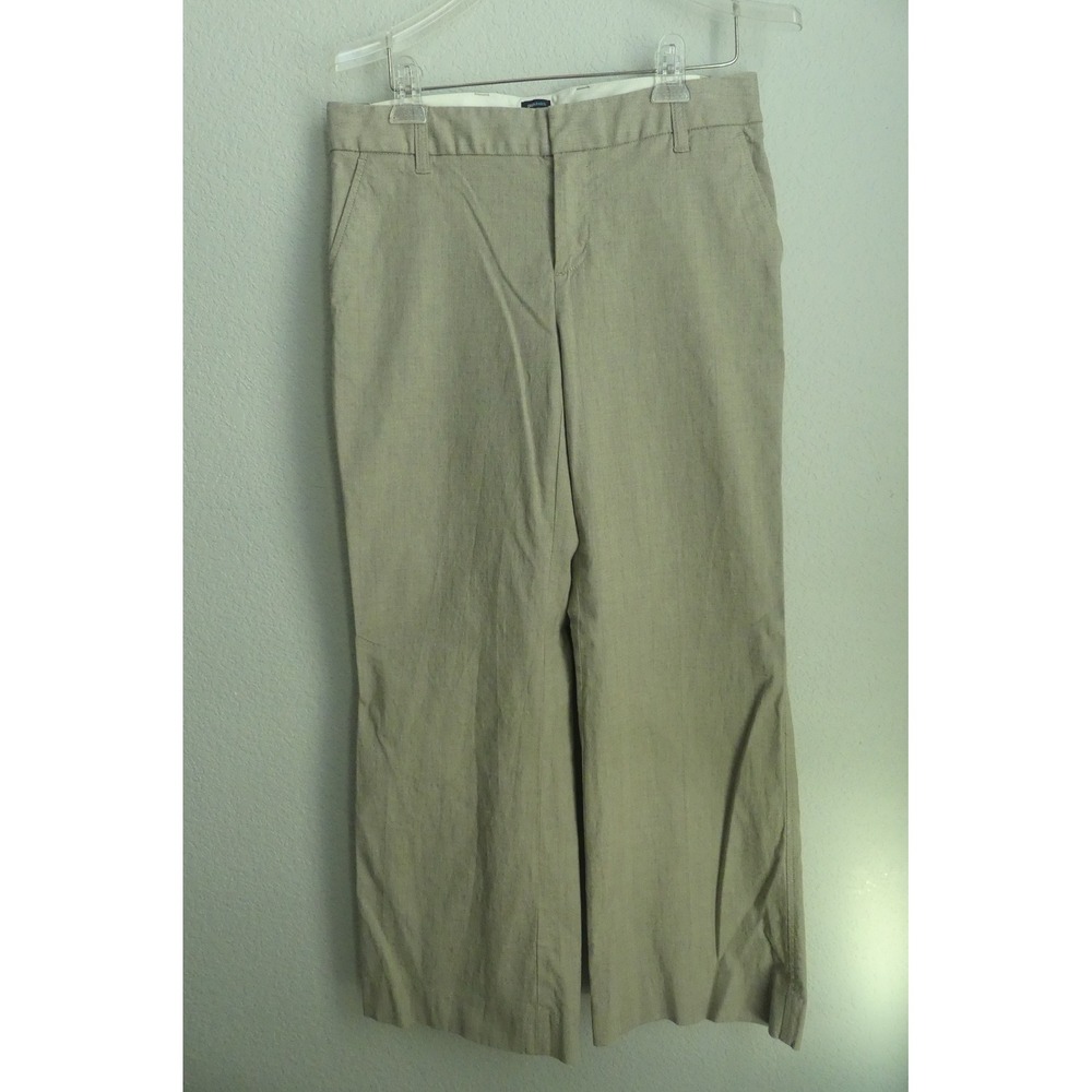 Gap Stretch Khaki Dress Pants Womens 8A Tan Y2K Wide Straight Leg Office Casual